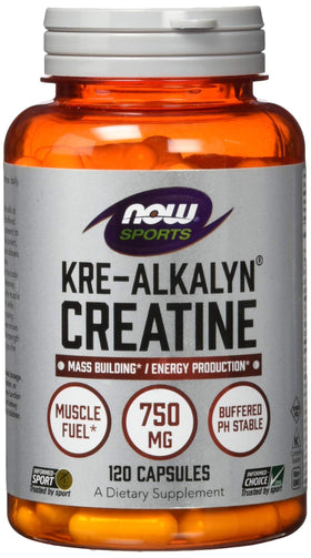 NOW Foods Kre-Alkalyn Créatine 1500 mg 120 Capsules - vue de face