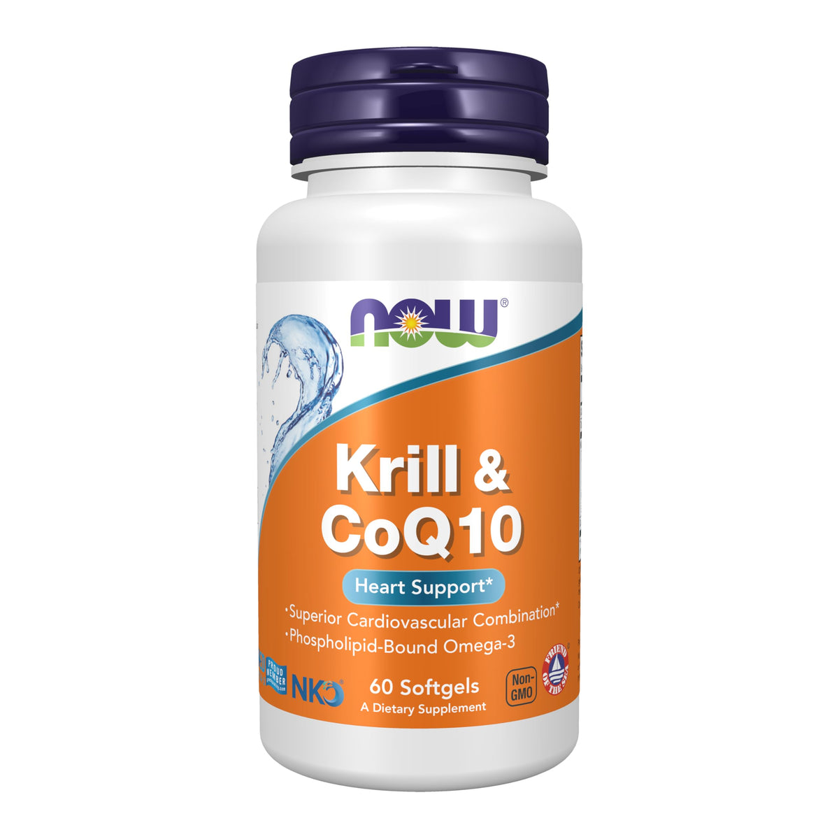 NOW Foods Krill & CoQ10 60 Capsules vue avant
