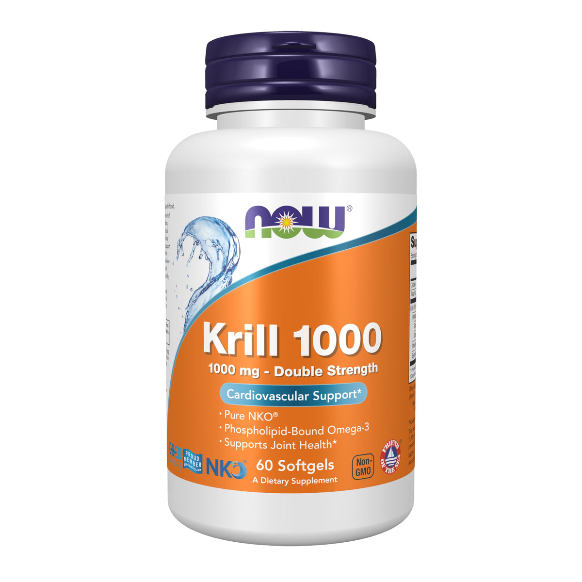 NOW Foods Krill Huile Double Force 1000 mg boîte avant