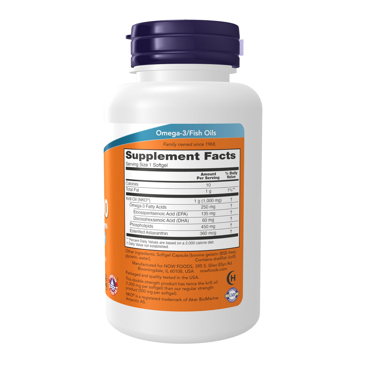 NOW Foods Krill Huile Double Force 1000 mg gélules à l'intérieur
