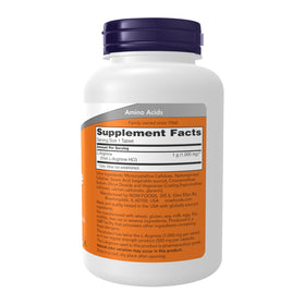 NOW Foods L-Arginine 1 000 mg comprimés vue arrière