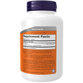 NOW Foods L-Arginine 1000 mg comprimés, vue latérale