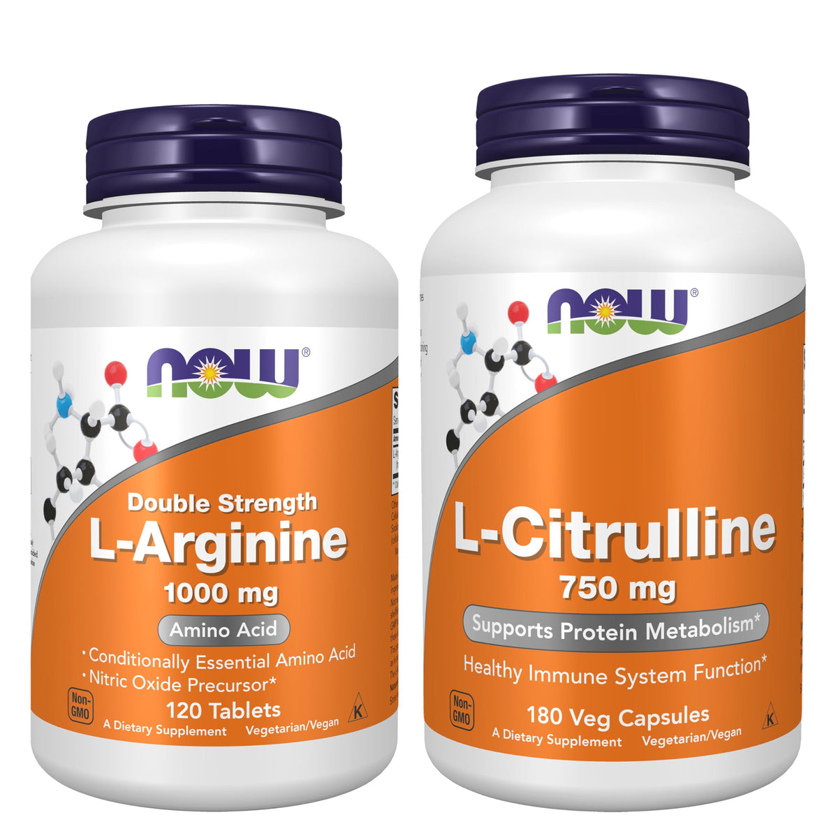 NOW Foods L-Arginine 1000mg comprimés vue de face