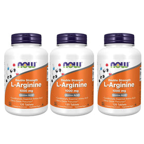 NOW Foods L-Arginine 1000mg pack de 3 comprimés face avant