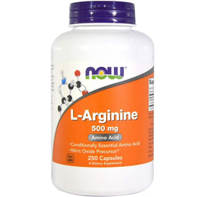 NOW Foods L-Arginine 500mg 250 Veg Capsules vue de côté