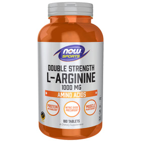 NOW Foods L-Arginine Double Force 1000mg 180 comprimés vue avant
