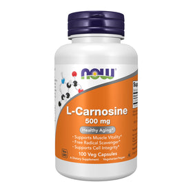 NOW Foods L-Carnosine 500 mg Capsules Végétales vue avant