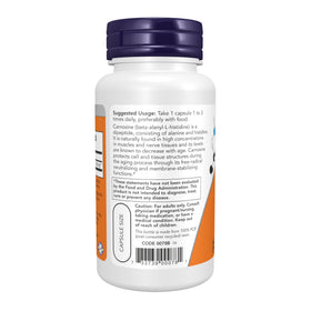 NOW Foods L-Carnosine 500 mg capsules vue de côté