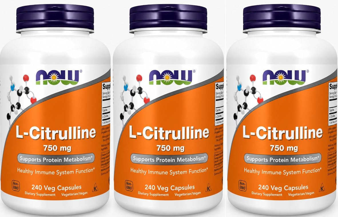NOW Foods L-Citrulline 750 mg 240 Veg Capsules - vue avant