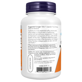 NOW Foods L-Cystéine 500 mg gélules végétales sur une table
