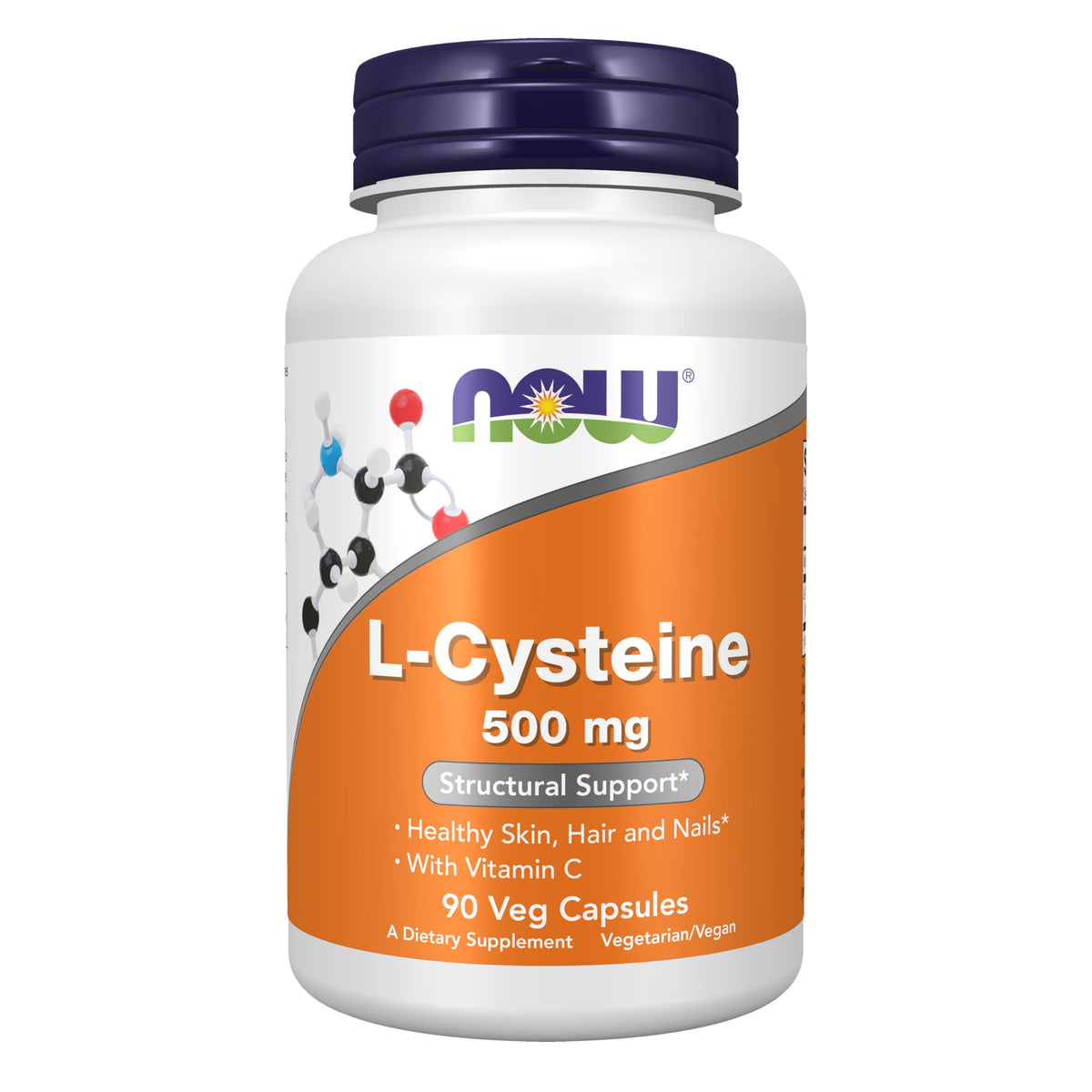 NOW Foods L-Cystéine 500 mg gélules végétales vue avant