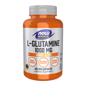 NOW Foods L-Glutamine 1000 mg double force capsules végétales en vue avant