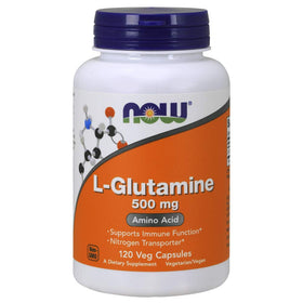 NOW Foods L-Glutamine 500mg 120 gélules vue avant