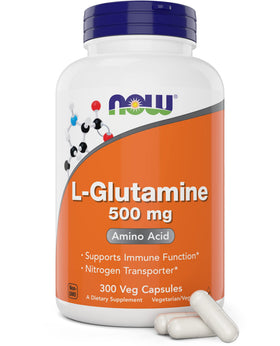 NOW Foods L-Glutamine 500mg 300 capsules vue avant