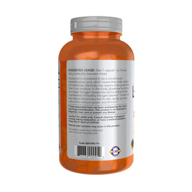 NOW Foods L-Glutamine Double Force 1 000 mg capsules close-up
