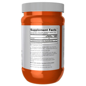NOW Foods L-Glutamine Poudre Pure 549g étiquette