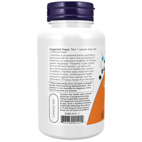NOW Foods L-Histidine 600 mg, capsules dans leur emballage