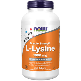NOW Foods L-Lysine 1000 mg 250 comprimés, vue de face
