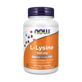 NOW Foods L-Lysine 500 mg 100 capsules front view