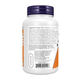 NOW Foods L-Lysine 500 mg capsules side view