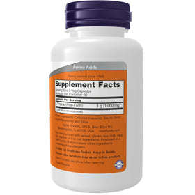 NOW Foods L-Proline 500mg capsules végétales avec étiquette