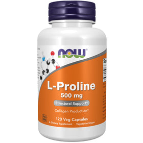 NOW Foods L-Proline 500mg capsules végétales vue avant