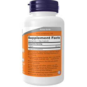 NOW Foods L-Serine 500 mg 120 capsules avec étiquette