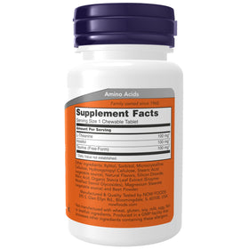 NOW Foods L-Theanine 100 mg, vue arrière du produit
