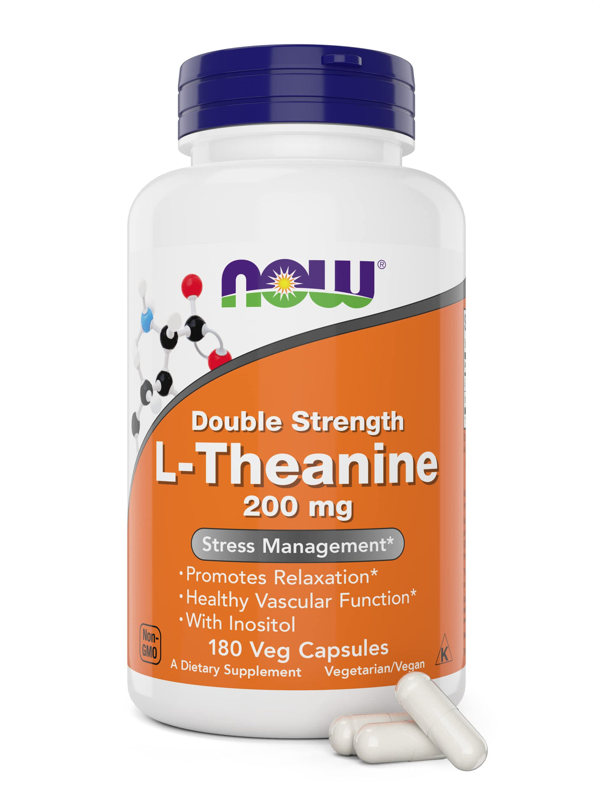 NOW Foods L-Theanine 200 mg 180 capsules végétales