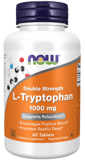 NOW Foods L-Tryptophan 1000 mg comprimés vue de face