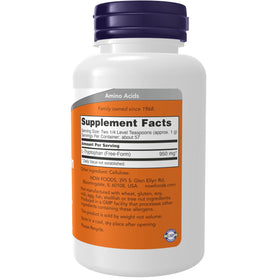 NOW Foods L-Tryptophan Poudre 240g, étiquette et informations nutritionnelles