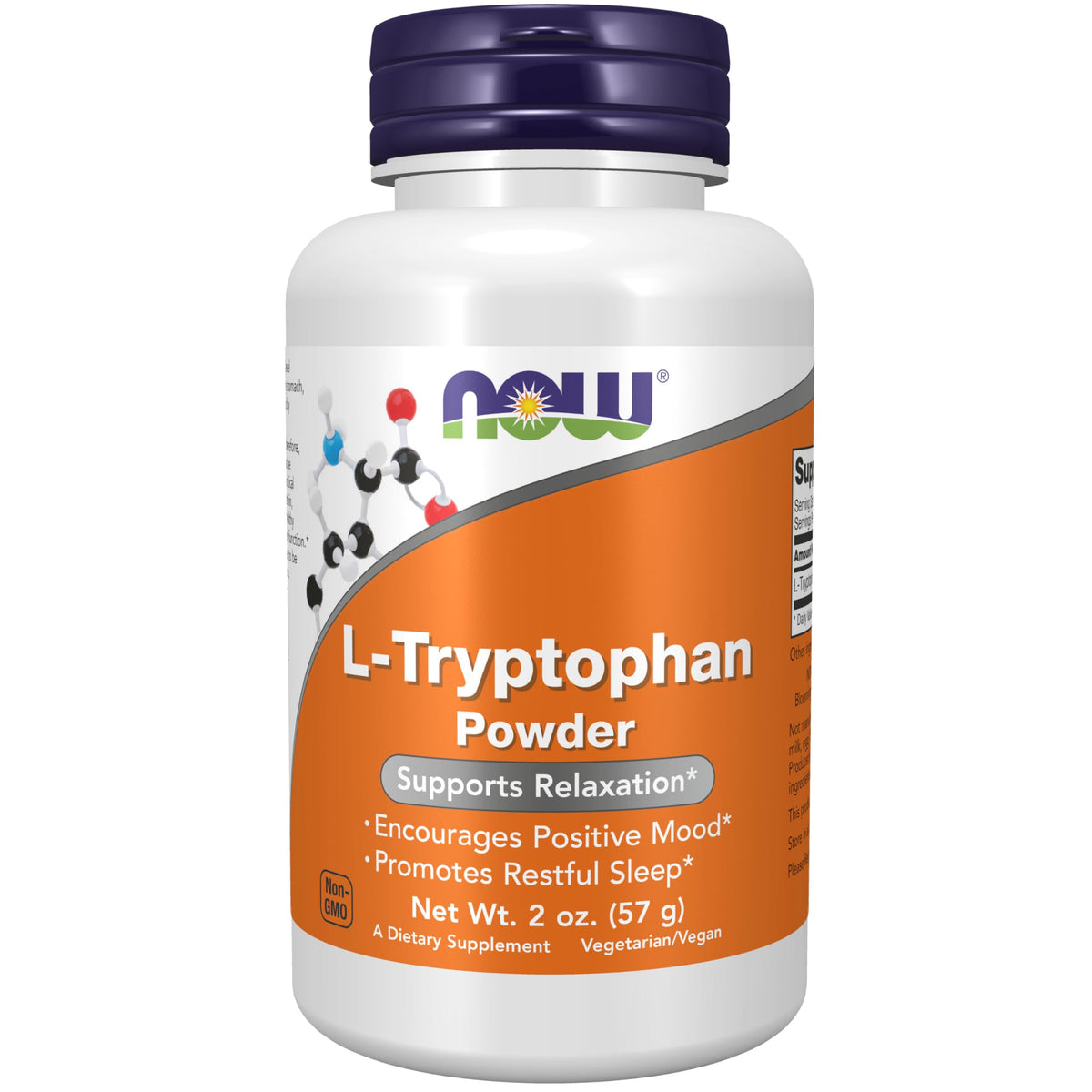 NOW Foods L-Tryptophan Poudre 240g, vue de face