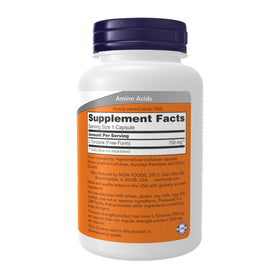 NOW Foods L-Tyrosine 750 mg capsules side view