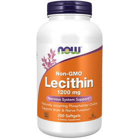 NOW Foods Lecithine 1200 mg 200 gélules vue de face