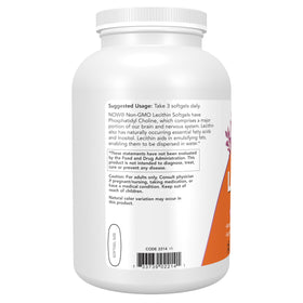 NOW Foods Lecithine 1200 mg gélules sur un fond blanc