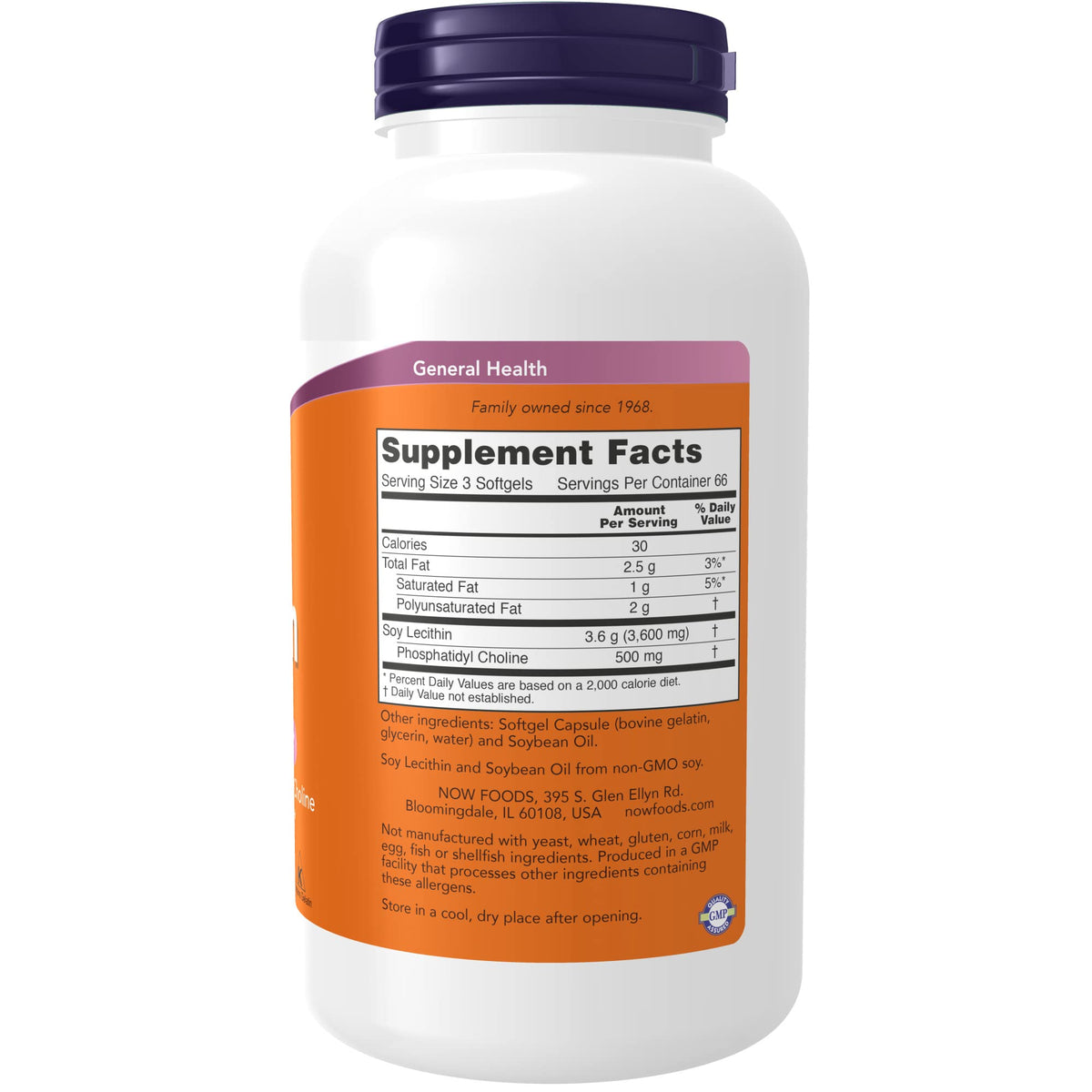NOW Foods Lecithine 1200 mg gélules sur une table