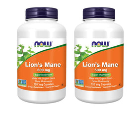NOW Foods Lion's Mane 500 mg capsules front view