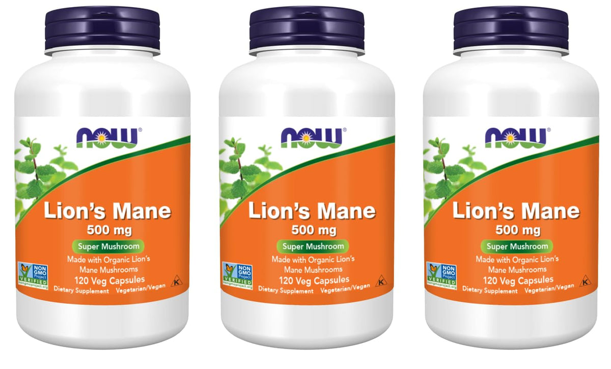 NOW Foods Lion's Mane 500 mg gélules végétales face avant