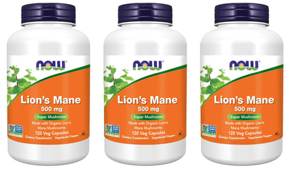 NOW Foods Lion's Mane 500 mg gélules végétales face avant