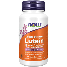 NOW Foods Lutein 20 mg boîte avant avec capsules végétales