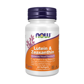 NOW Foods Luthéine & Zéaxanthine 25 mg 60 gélules molles vue de face