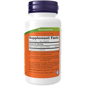 NOW Foods Maca 500 mg capsules végétales à l'intérieur de la boîte