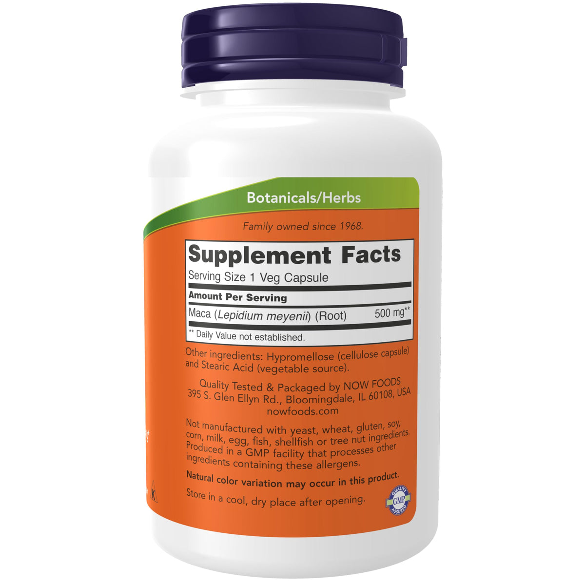 NOW Foods Maca 500 mg gélules végétales avec emballage