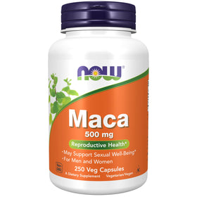 NOW Foods Maca 500 mg gélules végétales vue de face