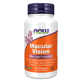 NOW Foods Macular Vision 50 gélules vue de face avec emballage