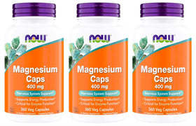 NOW Foods Magnésium 400 mg gélules végétales, vue de l'emballage avant
