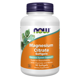 NOW Foods Magnésium Citrate gélules 90 unités vue de face