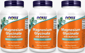 NOW Foods Magnésium Glycinate 240 Capsules Végétales - vue avant