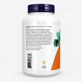 NOW Foods Magnésium Glycinate 240 gélules végétales emballage