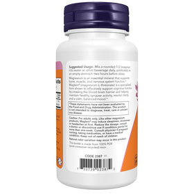 NOW Foods Magnésium L-Thréonate 118g, vue de côté